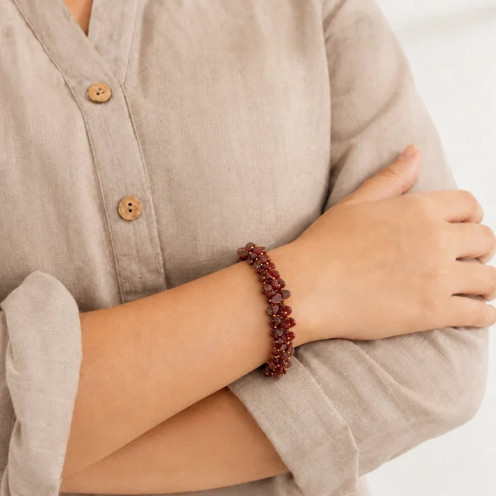 Natural Red Jasper Chips Bracelet
