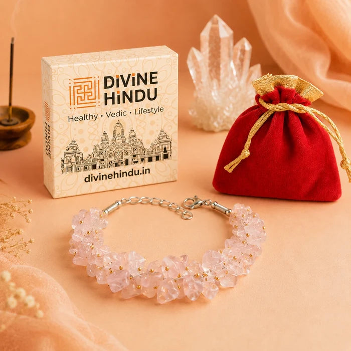 Natural Rose Quartz Chips Bracelet | Pink Crystal Love Bracelet - view 4