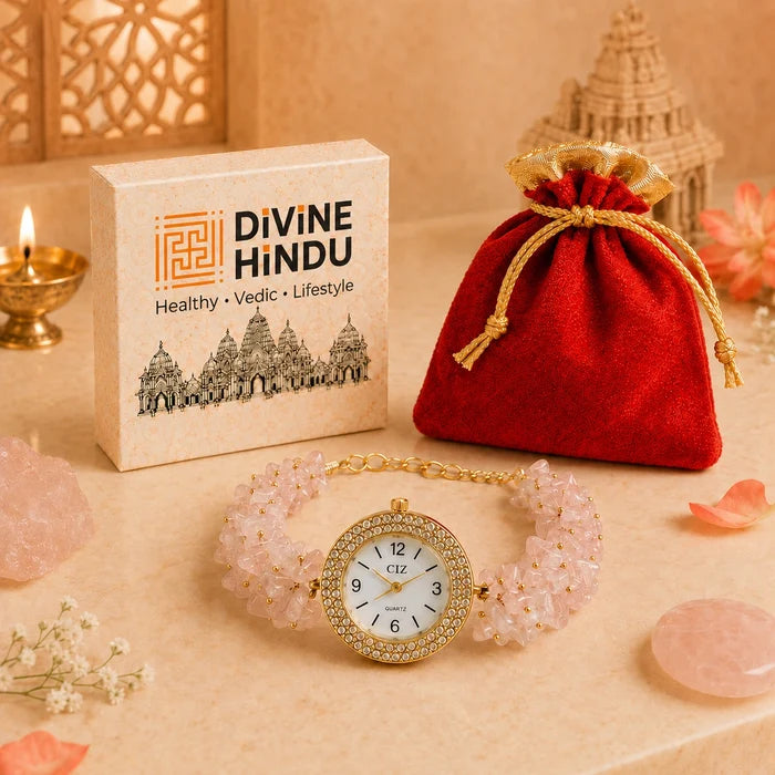 Natural Rose Quartz Stone Chips Watch | Pink Crystal Wrist Watch - view 4