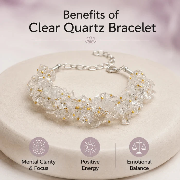 Natural Sphatik Clear Quartz Chips Bracelet - view 3