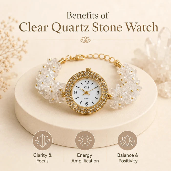 Natural Sphatik Clear Quartz Stone Chips Watch - view 3