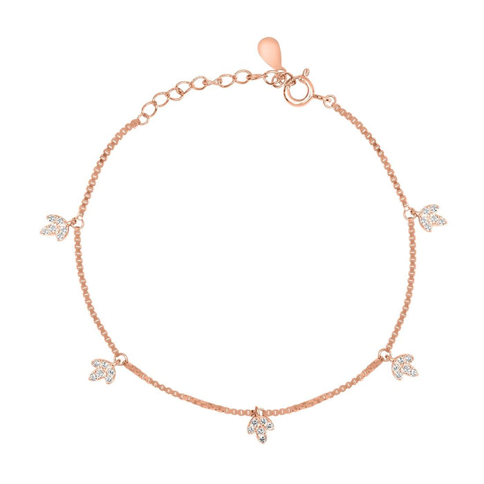 Nature's Charm Rose Gold Plated 925 Sterling Silver Bracelet