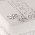 Nature's Elegance Rhodium Plated Stud Earring with Cubic Zirconia