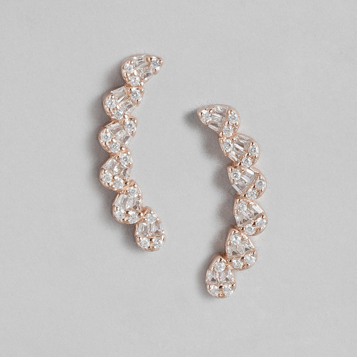 Nature's Elegance Rose Gold Plated 925 Sterling Silver Earrings