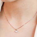 Nature's Elegance Rose Gold-Plated 925 Sterling Silver Leaf Necklace