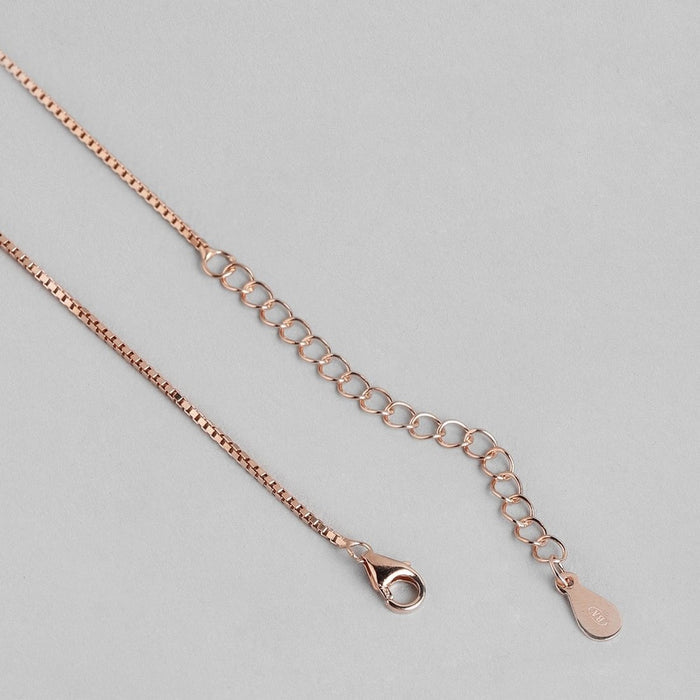 Nature's Elegance Rose Gold-Plated 925 Sterling Silver Leaf Necklace