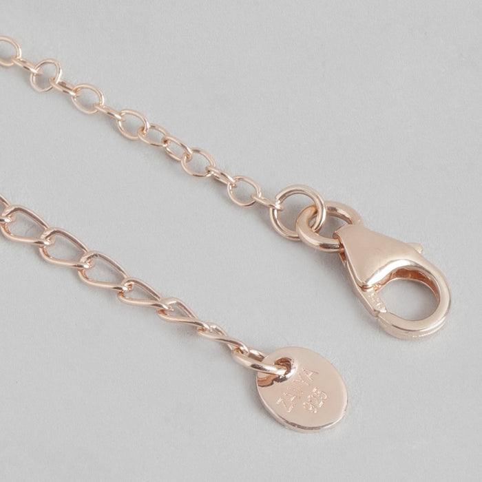 Nature's Embrace Leaf Rose Gold-Plated 925 Sterling Silver Bracelet