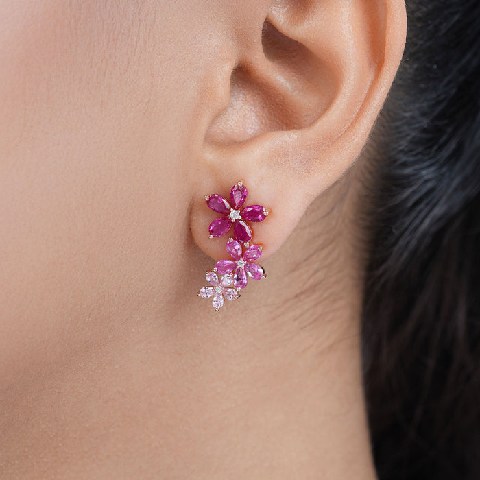 Nature's Embrace Rose Gold Plated 925 Sterling Silver Earrings