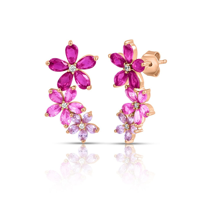 Nature's Embrace Rose Gold Plated 925 Sterling Silver Earrings