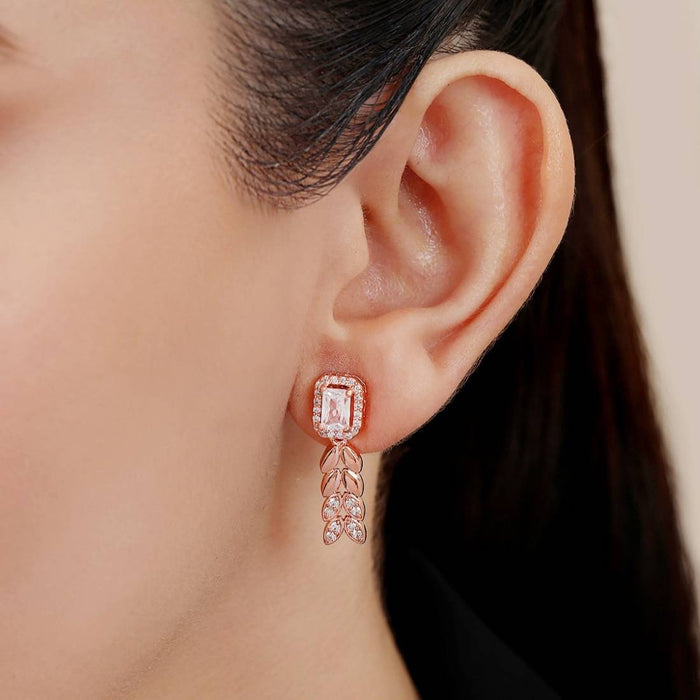 Nature's Grace Rose Gold Plated 925 Sterling Silver Earrings