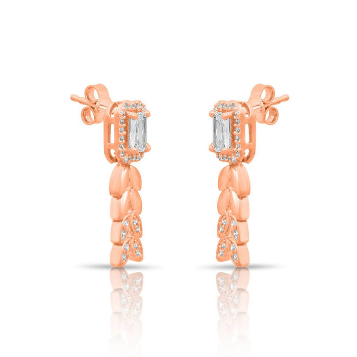 Nature's Grace Rose Gold Plated 925 Sterling Silver Earrings