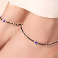 Nightshade Guardian 925 Sterling Silver Rhodium-Plated Evil Eye Anklet