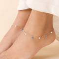 No Evil Eye On You Rhodium Plated Anklet