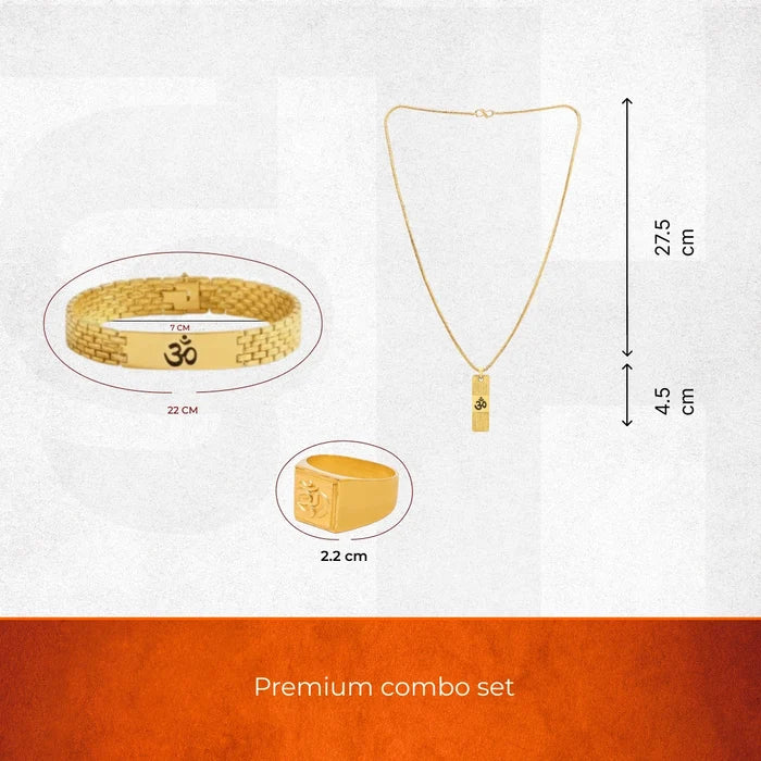 Om Combo Necklace, Ring & Bracelet