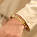 Om Engraved Gold Plated Cuff Bracelet