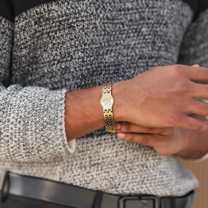 Om Gold Plated Duotone Bracelet