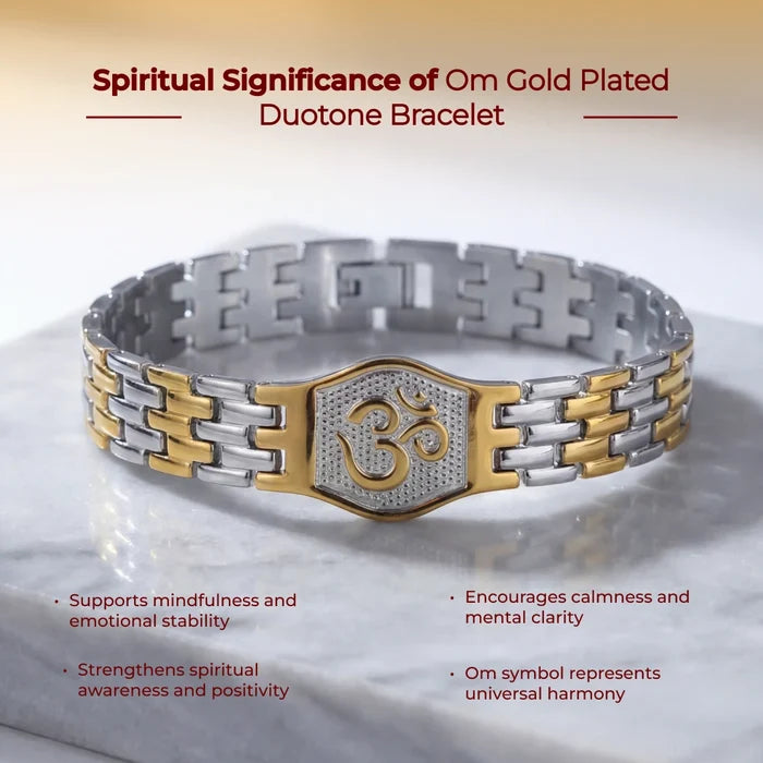Om Gold Plated Duotone Bracelet - view 3