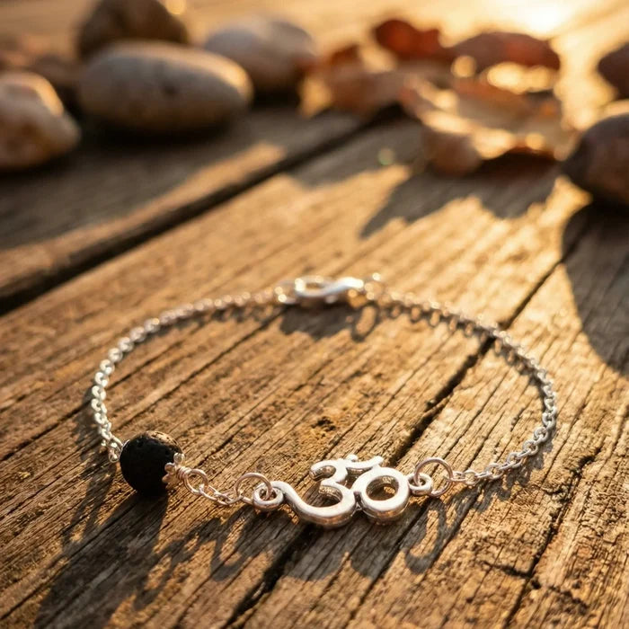 Om Karungali Silver Chain Bracelet