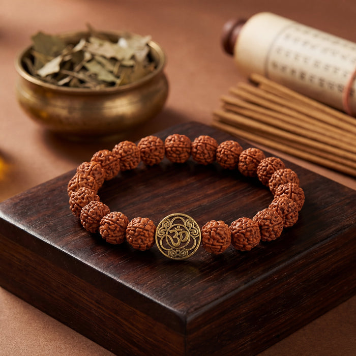 OM Rudraksha Bracelet Cosmic Energy Wristband - view 5