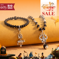 OM Shiva Trishool Karungali Mala Combo with Shiv Nandi Trishul Bracelet for Protection