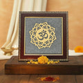 Om Symbol Raw Pyrite Frame | Meditative Mandala for Peace & Cosmic Energy
