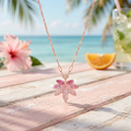 Ombre Petal Rose Gold Plated 925 Silver Necklace