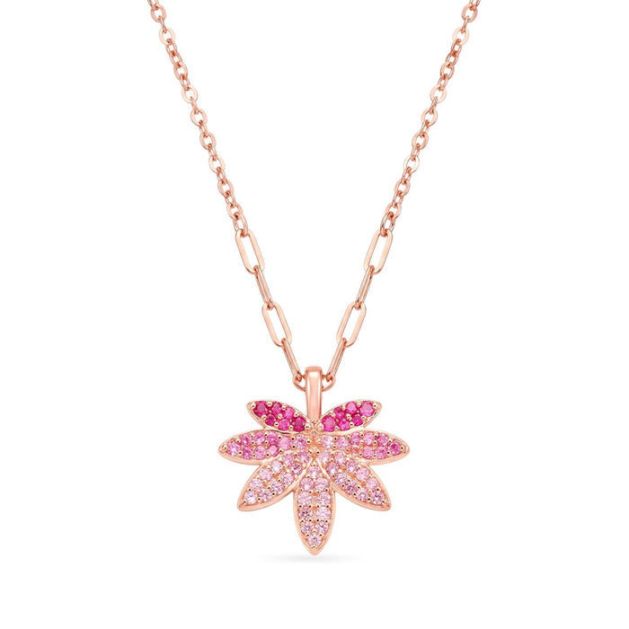 Ombre Petal Rose Gold Plated 925 Silver Necklace