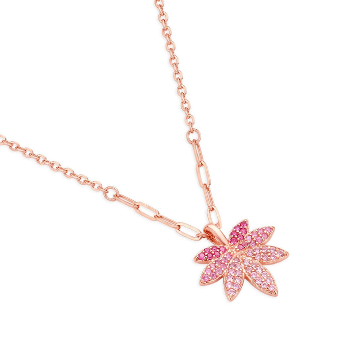 Ombre Petal Rose Gold Plated 925 Silver Necklace