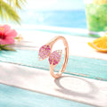 Ombre Spring Blossom Rose Gold Plated 925 Silver Women Ring (Zavya Signature)