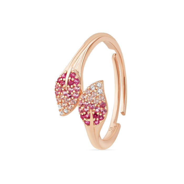 Ombre Spring Blossom Rose Gold Plated 925 Silver Women Ring (Zavya Signature)