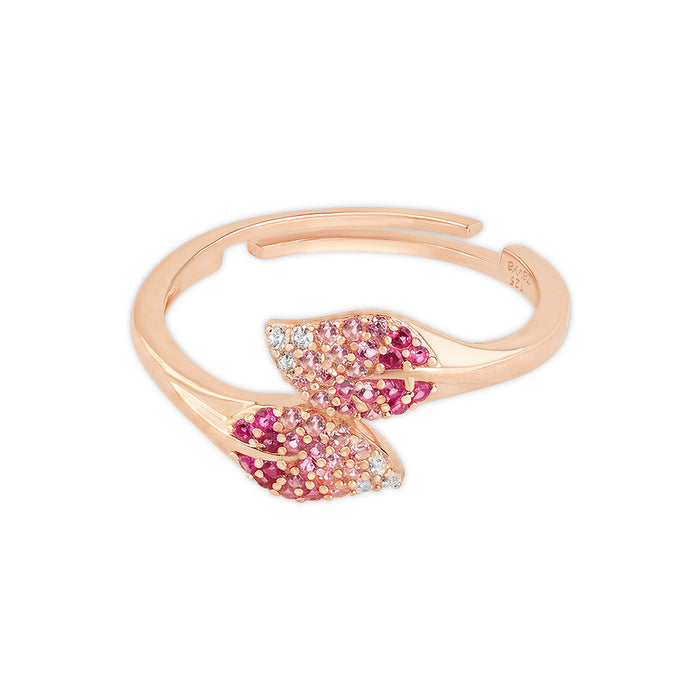 Ombre Spring Blossom Rose Gold Plated 925 Silver Women Ring (Zavya Signature)