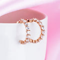One Line CZ Rhodium Plated 925 Sterling Silver Half Hoops