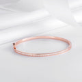 One Line CZ Rose Gold Plated 925 Sterling Silver Kada Bracelet