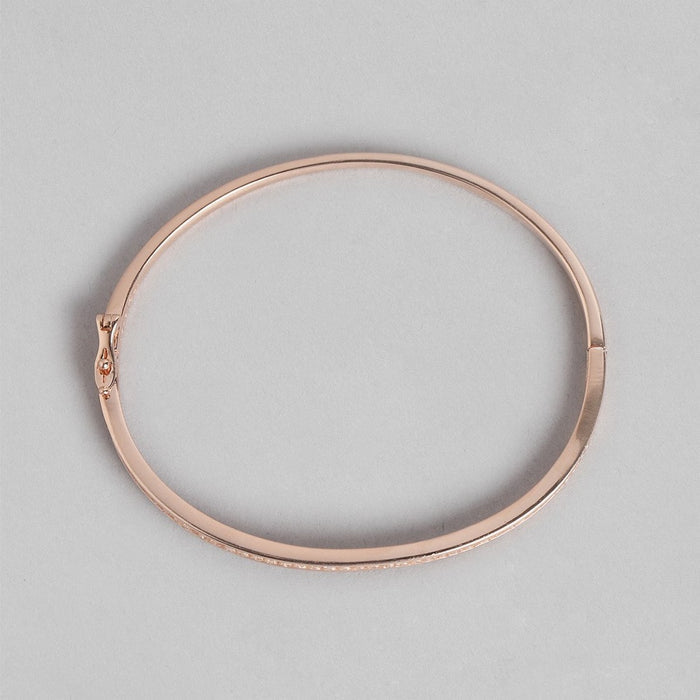One Line CZ Rose Gold Plated 925 Sterling Silver Kada Bracelet