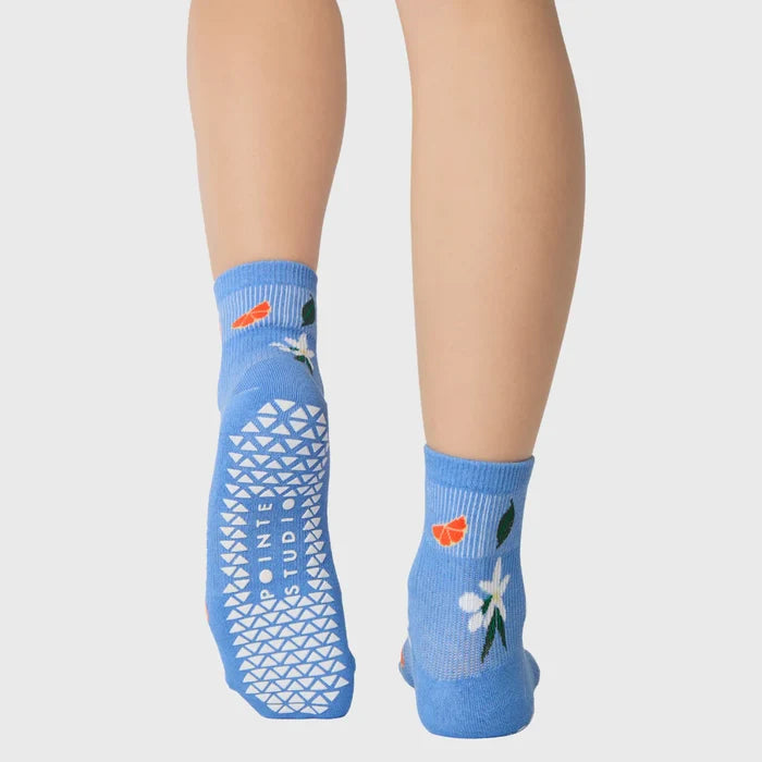 Orange Toss Ankle Grip Socks