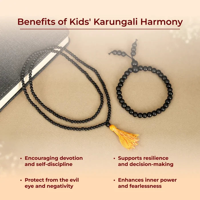 Original Karungali Malai Mala & Karungali Malai Bracelet Combo (Kids) - view 2