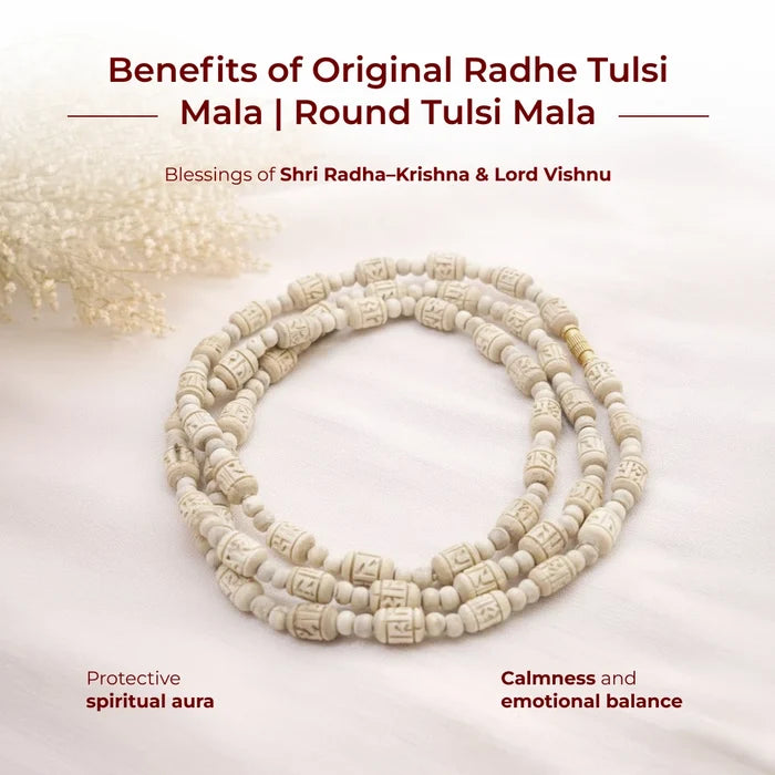 Original Radhe Tulsi Mala | Round Tulsi Mala - view 2