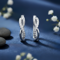 Our Infinite Love Silver Hoop
 Rhodium Plated Earrings