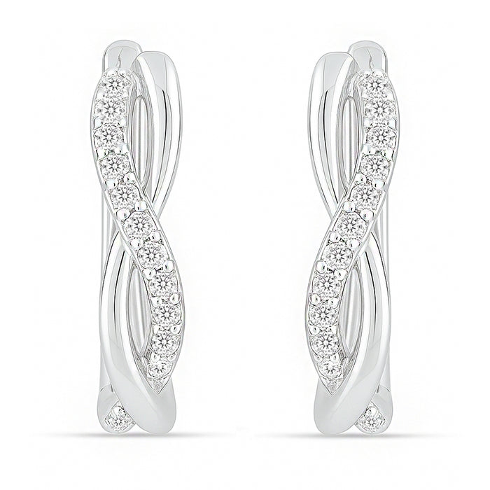 Our Infinite Love Silver Hoop
 Rhodium Plated Earrings