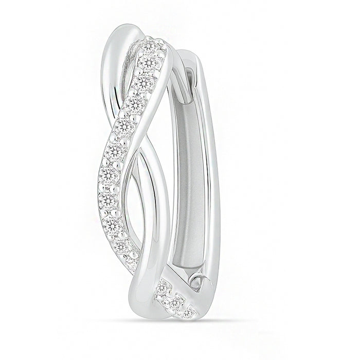 Our Infinite Love Silver Hoop
 Rhodium Plated Earrings