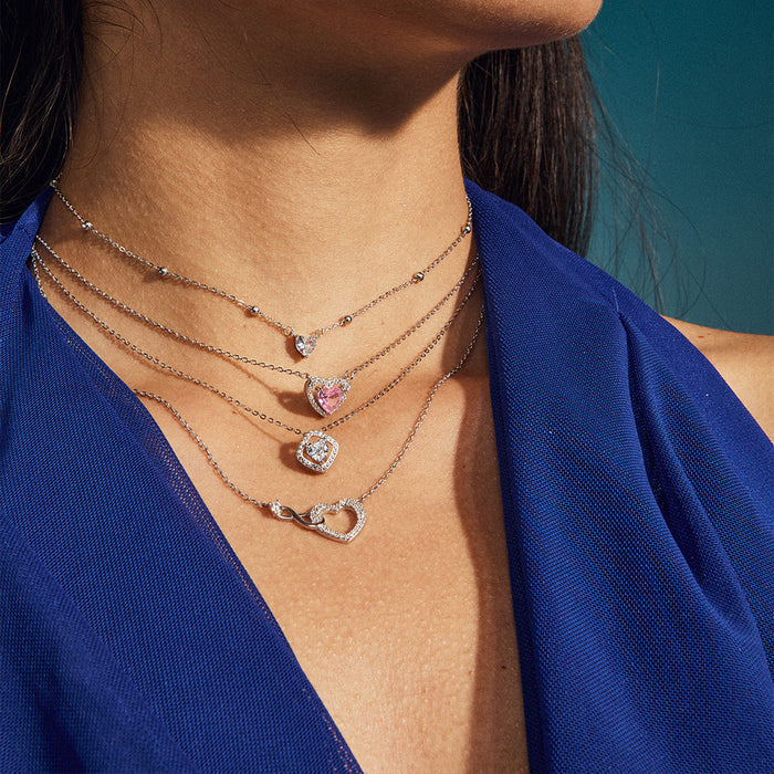 Our Infinite Story Rhodium Plated Necklace