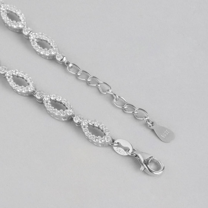 Oval CZ Radiance Rhodium-Plated 925 Sterling Silver Bracelet