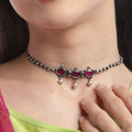 Oxidised Black Thread 925 Sterling Silver Choker Necklace