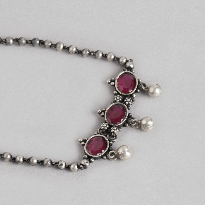 Oxidised Black Thread 925 Sterling Silver Choker Necklace