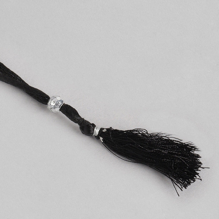 Oxidised Black Thread 925 Sterling Silver Choker Necklace