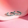 Oxidised Wave 925 Sterling Silver Toe Rings