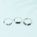 Oxidized 925 Silver Nose Ring Set