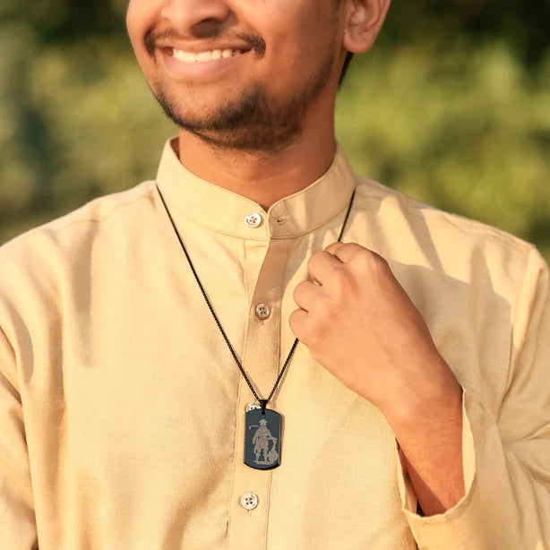Oxidized Black Hanuman Chalisa Pendant