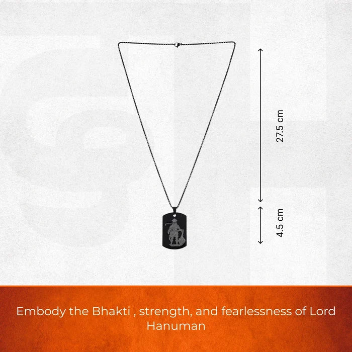 Oxidized Black Hanuman Chalisa Pendant - view 2