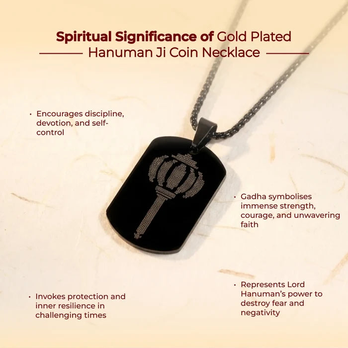 Oxidized Black Hanuman Gadha Pendant - view 3